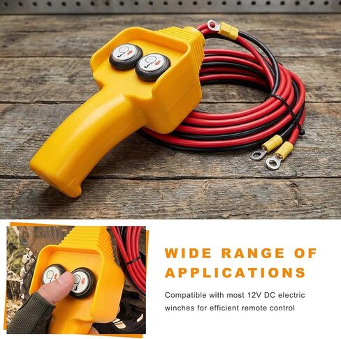 Winch Hand Control Assembly, 12V Electric Winch Controller Push Button Handheld Remote, Wired Hand Control Remote Replacement for Pulling 1500lbs to 5000lbs Winches in Kuwait