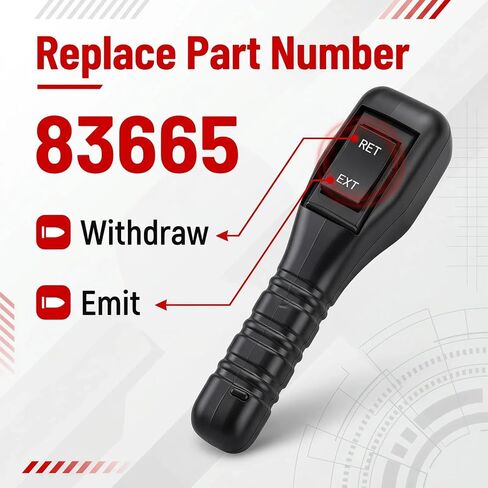 83665 وحدة تحكم عن بعد للونش ذات 5 دبابيس متوافقة مع WARN M8000 M10000 M12000 VR12000 Zeon 10S تحكم محمول مع كابل على شكل حرف D بطول 12 قدم، قبضة مريحة لعربة Ford Dodge Ram Power Wagon in Kuwait