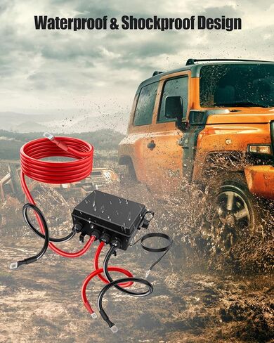 Winch Solenoid Contactor Relay Kit, 12V 500A Winch Control with Waterproof Box, Fits for 8000lbs-17000lbs ATV UTV Jeep Trailer Winches, Pre-Wired in Kuwait