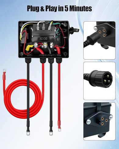 Winch Solenoid Contactor Relay Kit, 12V 500A Winch Control with Waterproof Box, Fits for 8000lbs-17000lbs ATV UTV Jeep Trailer Winches, Pre-Wired in Kuwait