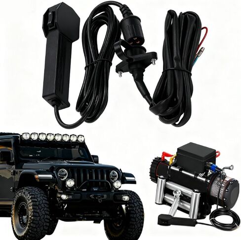 VINGVO Winch جهاز تحكم عن بعد سلكي للتحكم عن بعد لـ ATV UTV Winch، 3 قابس أنثى الشق، وحدة تحكم عن بعد ونش الأراضي الوعرة المحمولة مع كابل 9ft لـ ATV UTV in Kuwait
