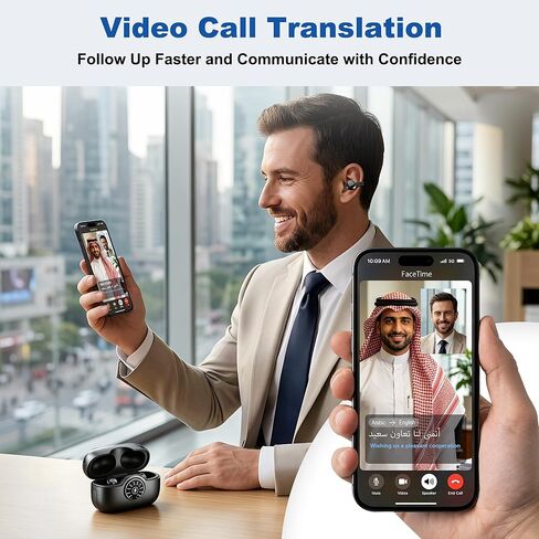 سماعات أذن للترجمة بتقنية الذكاء الاصطناعي في الوقت الحقيقي - سماعات أذن لمترجم اللغة في اتجاهين للمكالمات والفيديو وبناء الأعمال العالمية - مساعد اجتماع الذكاء الاصطناعي يدعم تسجيل الصوت والنسخ والتلخيص باستخدام التطبيق in Kuwait
