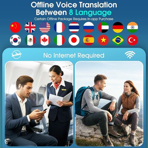 AI Translation Earbuds Real Time, 2026 Upgraded 6-in-1 Instant Language Translator Earbuds with Chat-AI, 144 Languages & 11 Offline, for Travel Business Office Meeting (Black) in Kuwait