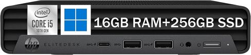 HP EliteDesk 800 G6 Mini Computer Desktop PC, Intel Gen 10th Core i5-10500T, 16GB RAM, 256GB SSD, 4K Support, Displayport, RJ-45, Wi-Fi, BT, Windows 11 Pro (Renewed) in Saudi Arabia
