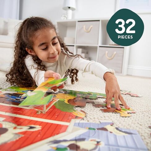 Melissa & Doug Busy Barn Shaped Jumbo Floor Puzzle, 32-Piece Barn-Shaped Jigsaw Puzzle with Farm Animals, 3 x 2 Foot Toddler Puzzles for Kids Ages 3+ in Kuwait