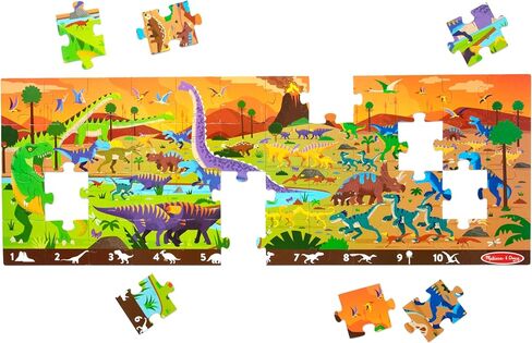Melissa & Doug Land of Dinosaurs, Dino-Themed Search and Find Jumbo Floor Puzzle, 48-Piece Jigsaw Puzzle with Learning Activity, Over 4 Ft Long, Kids Puzzles for Girls & Boys Ages 6+ in Kuwait