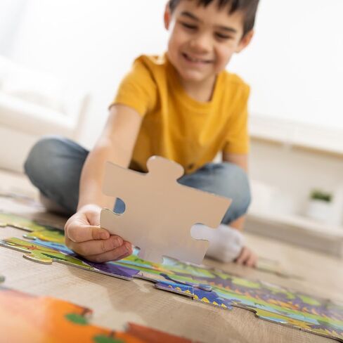 Melissa & Doug Land of Dinosaurs, Dino-Themed Search and Find Jumbo Floor Puzzle, 48-Piece Jigsaw Puzzle with Learning Activity, Over 4 Ft Long, Kids Puzzles for Girls & Boys Ages 6+ in Kuwait