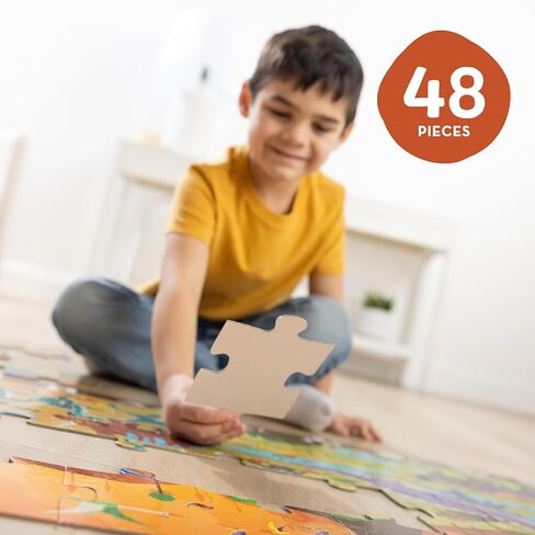 Melissa & Doug Land of Dinosaurs, Dino-Themed Search and Find Jumbo Floor Puzzle, 48-Piece Jigsaw Puzzle with Learning Activity, Over 4 Ft Long, Kids Puzzles for Girls & Boys Ages 6+ in Kuwait