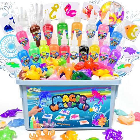 NiuSphere Magic Water Elf Toy Kit - Aqua Gel Water Pets, 18 Gels & 16 Molds, DIY Squishy Maker Kit, Craft Art for Kids, Make Your Own Squishies Sensory Toys, 4 5 6 7 8 9 10 Year Old Boy Girl Gifts in Kuwait