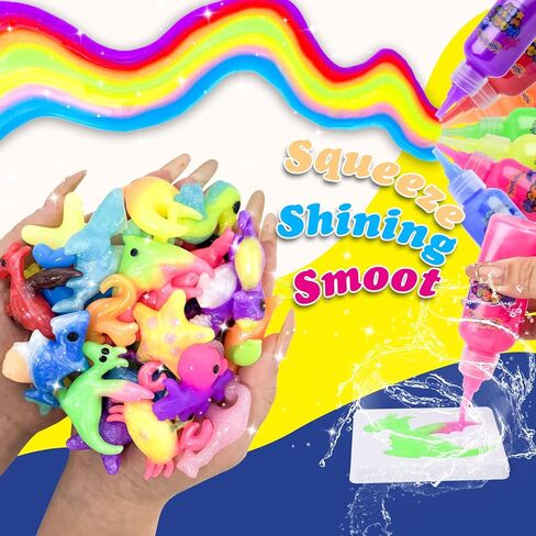 NiuSphere Magic Water Elf Toy Kit - Aqua Gel Water Pets, 18 Gels & 16 Molds, DIY Squishy Maker Kit, Craft Art for Kids, Make Your Own Squishies Sensory Toys, 4 5 6 7 8 9 10 Year Old Boy Girl Gifts in Kuwait