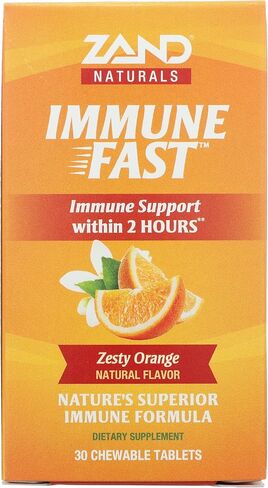 Zand Immune مضغ سريع بالبرتقال | يعزز الاستجابة المناعية ونشاط الخلايا مع EpiCor* وEchinacea، 15 قرصًا، 5 جرعات. in Saudi Arabia