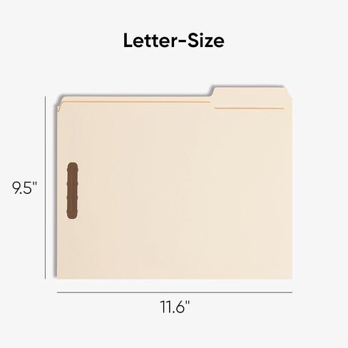 Smead Fastener File Folders, 25 Count, Manila, Reinforced 1/3-Cut Tabs, Letter Size (14536) in Kuwait