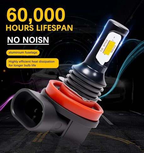 متوافق مع 2014-2022 Ram ProMaster 1500 2500 3500 ضوء الضباب، ضوء أبيض زينون 6000K، مصابيح ضباب عالية الطاقة H8 H9 H11 فائقة السطوع (عبوة من قطعتين) in Kuwait