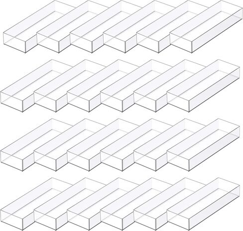 Simply Tidy Clear Stacking Storage Tray – Slim Plastic Organizer for Pens, Stickers, Stamps & Craft Tools, Stackable Design, 24 Pack in Kuwait