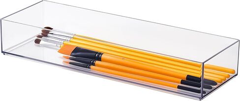 Simply Tidy Clear Stacking Storage Tray – Slim Plastic Organizer for Pens, Stickers, Stamps & Craft Tools, Stackable Design, 24 Pack in Kuwait