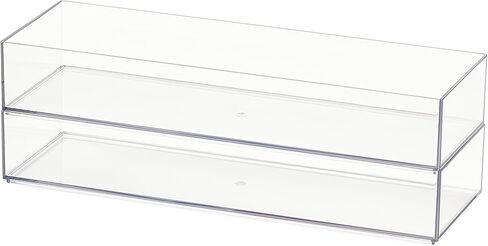 Simply Tidy Clear Stacking Storage Tray – Slim Plastic Organizer for Pens, Stickers, Stamps & Craft Tools, Stackable Design, 24 Pack in Kuwait
