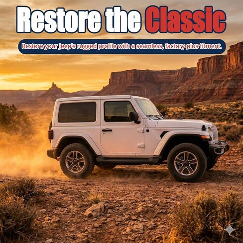 6 inches OE Style Running Boards, Side Steps, Nerf Bars Compatible for 2018-2026 Jeep Wrangler JL 2 Door, Black in Kuwait