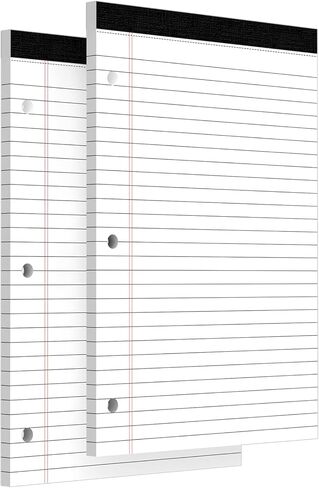 3 Hole Legal Pad 8.5 x 11, 3 Pack Yellow Note Pads, Notebook Paper Wide Ruled, Writing Paper Pads, Notepads with Binder Holes, Lined Paper 8.5x11, Ideal for School, Home, Office, 30 Sheets/Pack in Kuwait