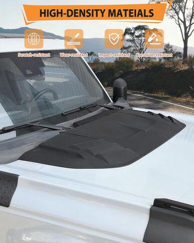 غطاء محرك السيارة مغرفة لملحقات Ford Bronco، غطاء حماية غطاء غطاء مدخل الهواء الأسود لملحقات Ford Bronco 2021-2025 2/4 (ليس لنماذج Raptor/Bronco الرياضية) in Kuwait