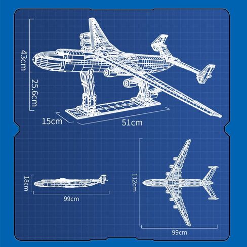 مجموعة مكعبات بناء طائرات النقل الكبيرة Antonov An-225 Technik 1:84، مجموعة بناء نموذج طائرة MOC 5350 قطعة، نموذج المشجعين العسكريين - مجموعة هدية للبالغين in Kuwait