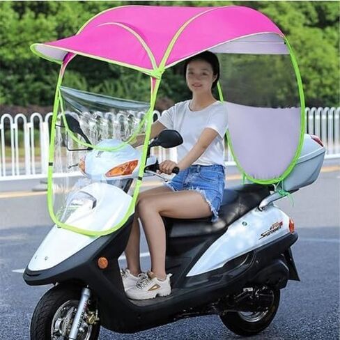 Clear Scooter Sun Shade, Universal Motorcycle Rain Cover with Mirror Mounts.Portable Canopy Protects Against UV Rays and Wind. Easy to Install. in Kuwait