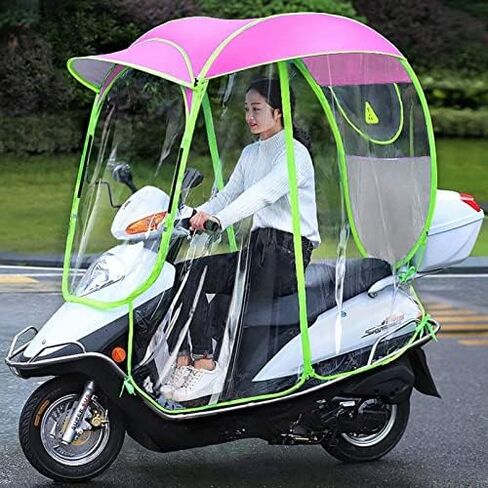 Motorcycle Sun Shade Canopy Waterproof Rain Cover for Scooter Universal Fold Away Windshield Visor with Reflective Strip for Daily Commute Protection in Kuwait