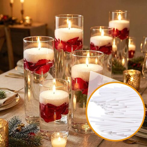 200 عبوة من فتيل الشموع، فتيل شمع رملي من القطن لصنع الشموع الرملية - 2 بوصة من MANNYCOM خالية من المعادن والرصاص لإعادة ملء فتيل الشمع الرملي لصنع DIY (أبيض) in Kuwait