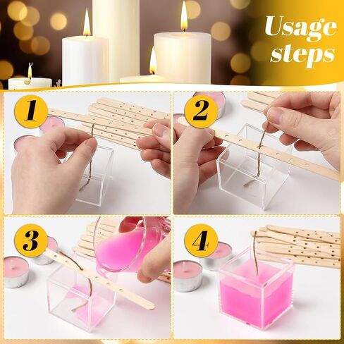 100 Pieces Wooden Candle Wick Holders for Candle Making Candle Wick Centering Devices, DIY Candle Making Tools (7 Inch, 7 Holes) in Kuwait