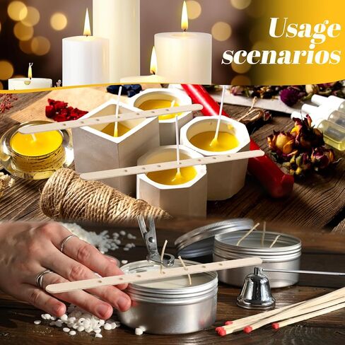 100 Pieces Wooden Candle Wick Holders for Candle Making Candle Wick Centering Devices, DIY Candle Making Tools (7 Inch, 7 Holes) in Kuwait
