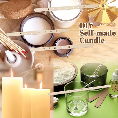 100 Pieces Wooden Candle Wick Holders for Candle Making Candle Wick Centering Devices, DIY Candle Making Tools (7 Inch, 7 Holes) in Kuwait