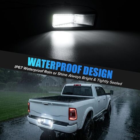 2Pcs 6000K White LED License Plate Light Compatible with 2019-2026 RAM 2500 3500 Rear Bumper Tag Lamp Clear Lens in Kuwait