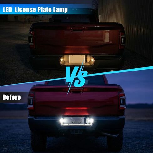 2Pcs 6000K White LED License Plate Light Compatible with 2019-2026 RAM 2500 3500 Rear Bumper Tag Lamp Clear Lens in Kuwait
