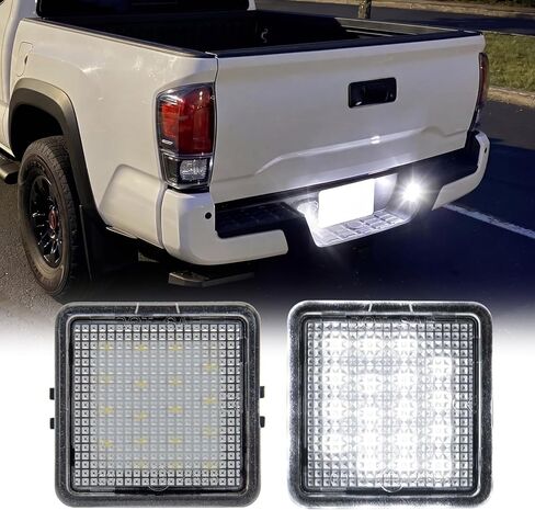LED License Plate Light Assembly Replacement for 2016-2022 Tacoma & 2014-2021 Tundra Pickup Truck,18-SMD LED 6500K White Tag Lights,IP67 Waterproof DOT SAE Approved Lamp, Pack of 2 in Kuwait