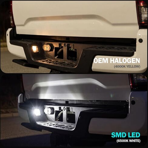 LED License Plate Light Assembly Replacement for 2016-2022 Tacoma & 2014-2021 Tundra Pickup Truck,18-SMD LED 6500K White Tag Lights,IP67 Waterproof DOT SAE Approved Lamp, Pack of 2 in Kuwait