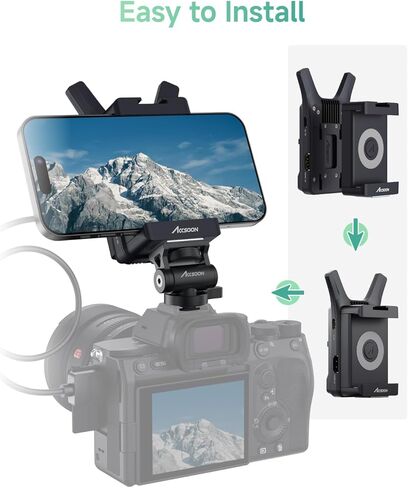 نظام نقل الصور Accsoon CineView Nano HDMI، جهاز إرسال صور فيديو لاسلكي بسرعة 5 جيجاهرتز - مع 4 شاشات RX، نطاق 500 قدم وزمن وصول منخفض 0.06 ثانية، لمثبت الكاميرا/RS2/RS3/RS3 Pro/ in Saudi Arabia