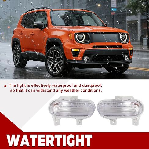 HECASA Turn Signal Light Assembly Compatible with 2019-2023 Jeep Renegade Right&Left Side Clear Lens w/Bulb Fog Lamp Replacement for 68439336AA, 68576888AA, CH2530106, CH2531106 in Kuwait