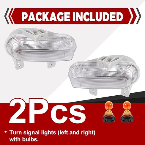 HECASA Turn Signal Light Assembly Compatible with 2019-2023 Jeep Renegade Right&Left Side Clear Lens w/Bulb Fog Lamp Replacement for 68439336AA, 68576888AA, CH2530106, CH2531106 in Kuwait