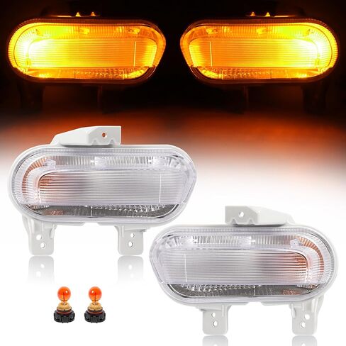 HECASA Turn Signal Light Assembly Compatible with 2019-2023 Jeep Renegade Right&Left Side Clear Lens w/Bulb Fog Lamp Replacement for 68439336AA, 68576888AA, CH2530106, CH2531106 in Kuwait