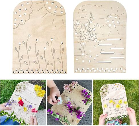 Artistic Flower Arrangement Tray Hand Pick Florals Collector Board Wood Grass/Leaf Collection Board Home Decorations in Kuwait