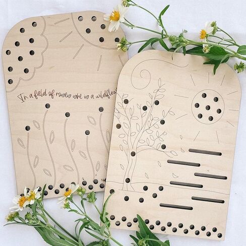 Artistic Flower Arrangement Tray Hand Pick Florals Collector Board Wood Grass/Leaf Collection Board Home Decorations in Kuwait
