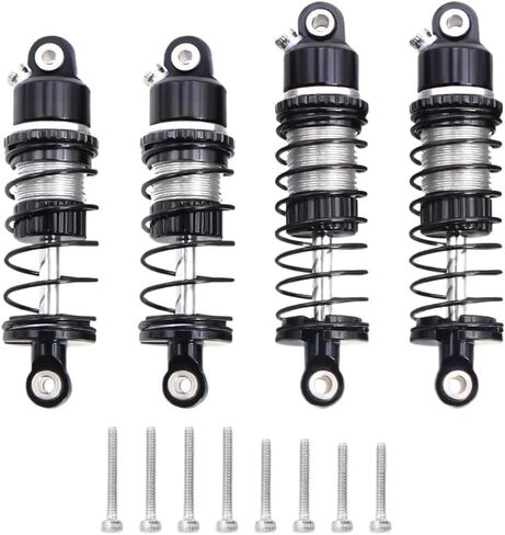 Aluminum Front and Rear Oil Shock Absorber Set, 31mm and 35mm, for 1/24 and 1/28 Scale 2WD RC Buggies Compatible with LOS00007, 244016, and LOS-1765(Black) in Kuwait