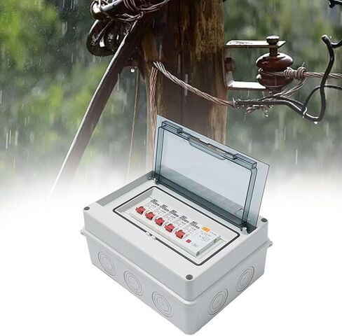 وحدة استهلاكية ذات 4 اتجاهات مع RCD و4 MCB، صندوق مصهر مقاوم للماء IP66 لعربة سقيفة المرآب للقافلة، لوحة قاطع دائرة 63 أمبير 30 مللي أمبير in Kuwait
