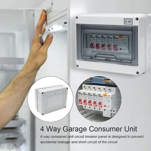 وحدة استهلاكية ذات 4 اتجاهات مع RCD و4 MCB، صندوق مصهر مقاوم للماء IP66 لعربة سقيفة المرآب للقافلة، لوحة قاطع دائرة 63 أمبير 30 مللي أمبير in Kuwait