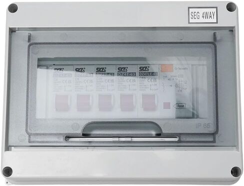 وحدة استهلاكية ذات 4 اتجاهات مع RCD و4 MCB، صندوق مصهر مقاوم للماء IP66 لعربة سقيفة المرآب للقافلة، لوحة قاطع دائرة 63 أمبير 30 مللي أمبير in Kuwait