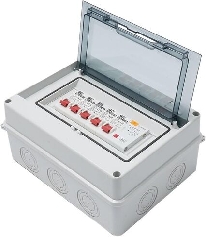 وحدة استهلاكية ذات 4 اتجاهات مع RCD و4 MCB، صندوق مصهر مقاوم للماء IP66 لعربة سقيفة المرآب للقافلة، لوحة قاطع دائرة 63 أمبير 30 مللي أمبير in Kuwait
