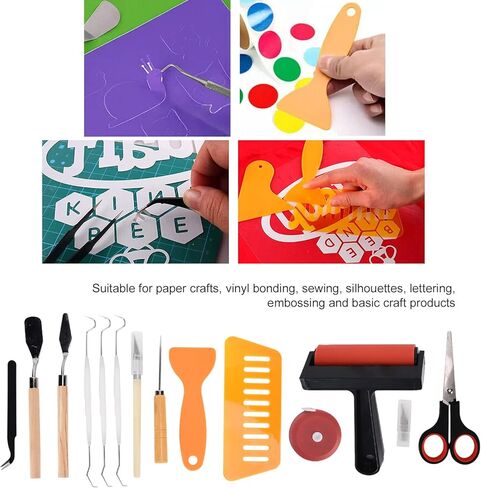Zerodis Weeding Tools 19 Piece Complete Craft Weeding Tools Set for Paper Crafts Sewing Silhouettes Lettering Embossing Painting in Kuwait
