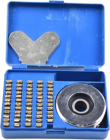 Embossing Printing Wheel Kit for FR-900 FR-770 Continuous Sealing Machine, 104/set of Copper Character Grain Sets with Iron Wheel and Storage Case in Kuwait