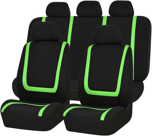 BELOMI Car Seat Covers Full Set, Breathable Premium Cloth Auto Seat Cover, Universal Front and Rear Seat Covers, Automotive Interior Accessories for Most Cars Trucks SUV (Blue) in Saudi Arabia
