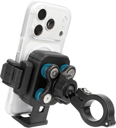 Motorcycle & Bike Phone Holder Mount with Vibration Dampener [Camera Friendly] [1-Second Lock & Release] [Aluminum Alloy Handlebar Clamp Base] for iPhone 17/16/15 Series, 4.7-7" Smartphones in Kuwait