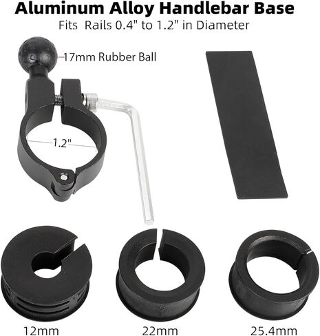 Motorcycle & Bike Phone Holder Mount with Vibration Dampener [Camera Friendly] [1-Second Lock & Release] [Aluminum Alloy Handlebar Clamp Base] for iPhone 17/16/15 Series, 4.7-7" Smartphones in Kuwait